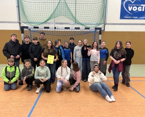 Gruppenfoto - Handballturnier der Jahrgangsstufe 7